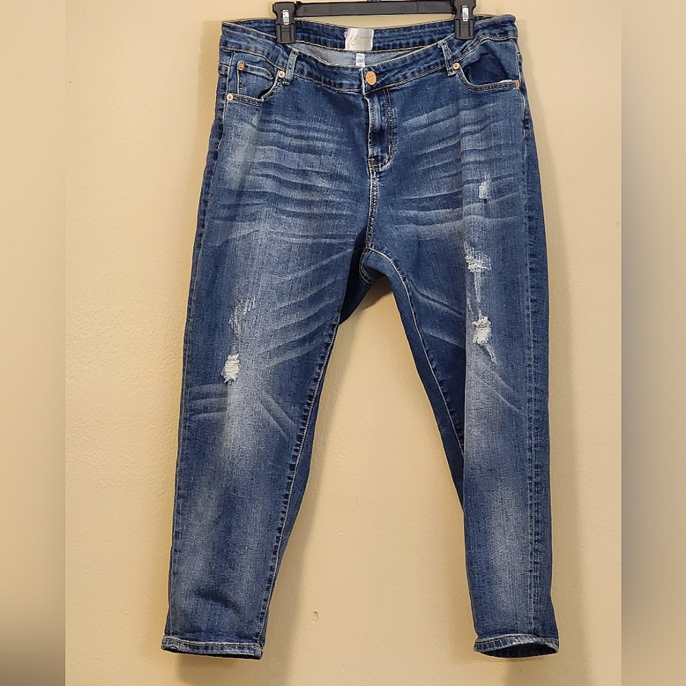 Simply Emma skinny leg distressed Jeans, 20W